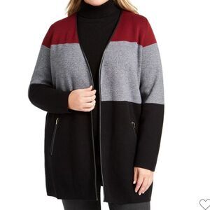 CHARTER CLUB Cozy Warm Multicolor Cardigan Zipup Pockets | Size XL | Retails $99